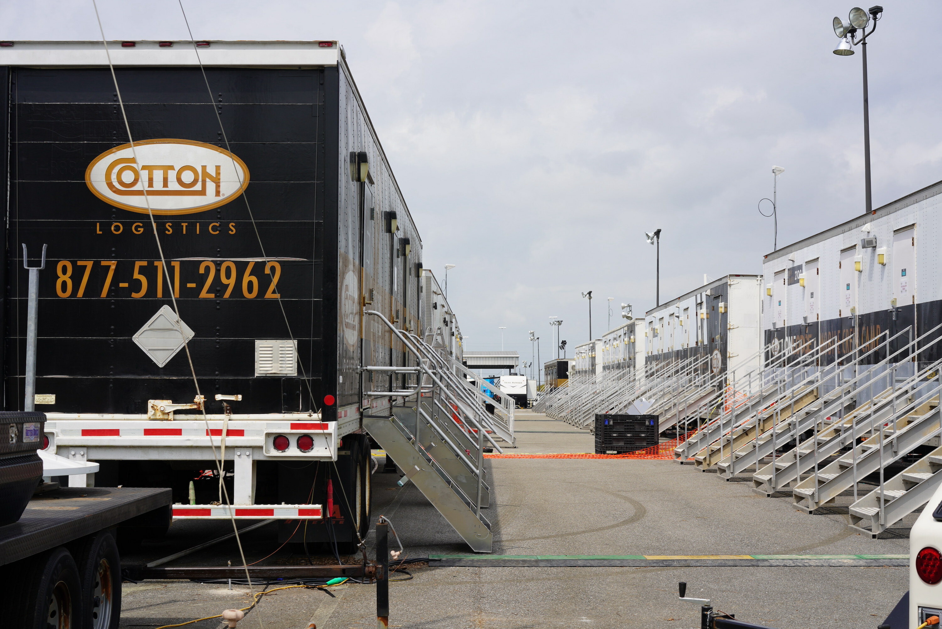 Cotton Logistics mobile crew housing trailers at industrial site